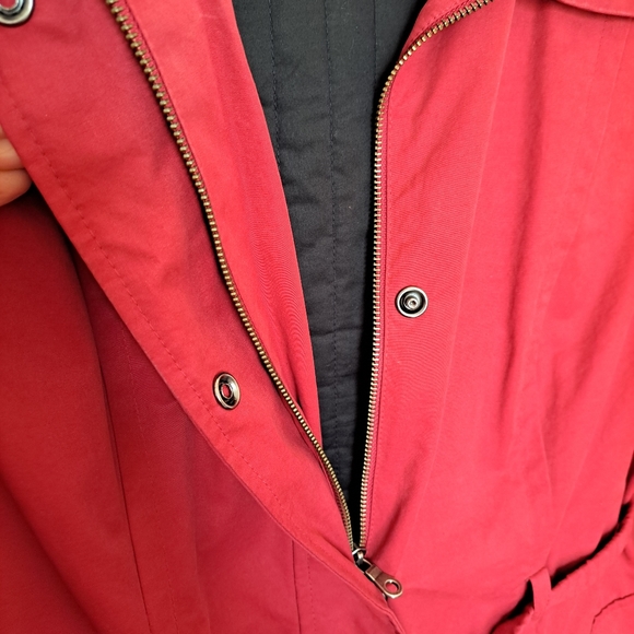 NEW ANN TAYLOR LOFT WOMEN'S TRENCH COAT SIZE LARGE RED - Picture 5 of 8